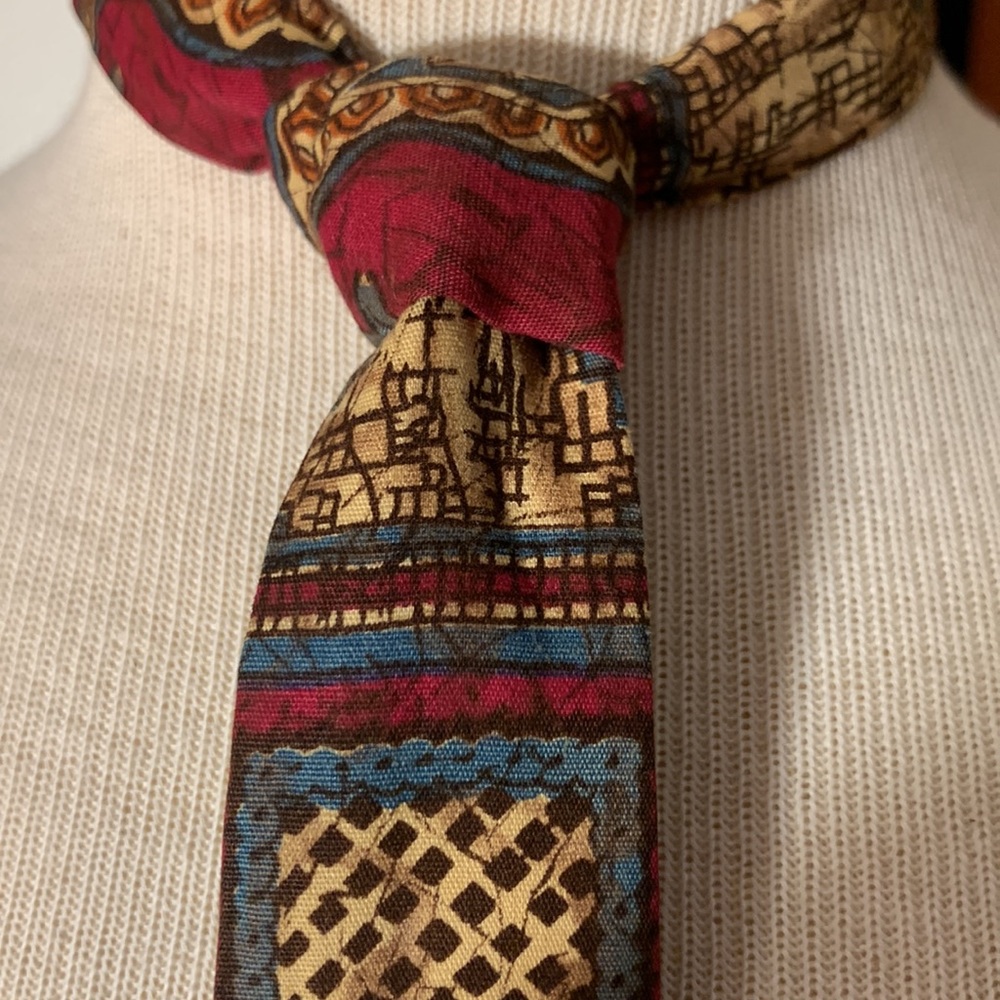 60’s BATIK WAX RESIST TIKI MADMEN MIDCENTURY NECKTIE